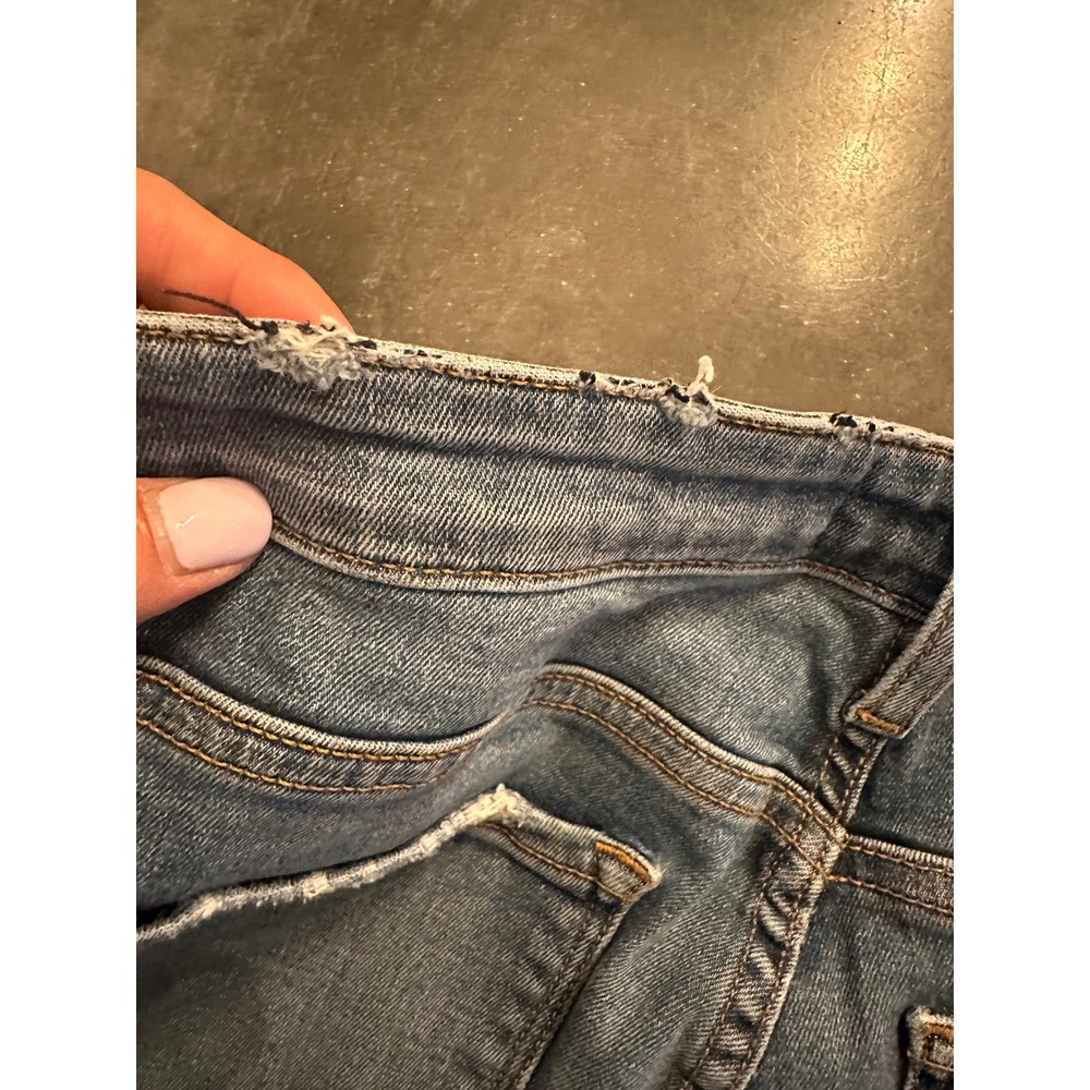 Flying Monkey High Rise Distressed Skinny Jeans Blue Raw Hem Y3043 Size 29 - Picture 10 of 13